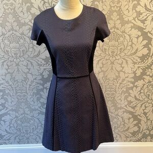 Rebecca Taylor Dark Purple Snakeskin Mini Dress